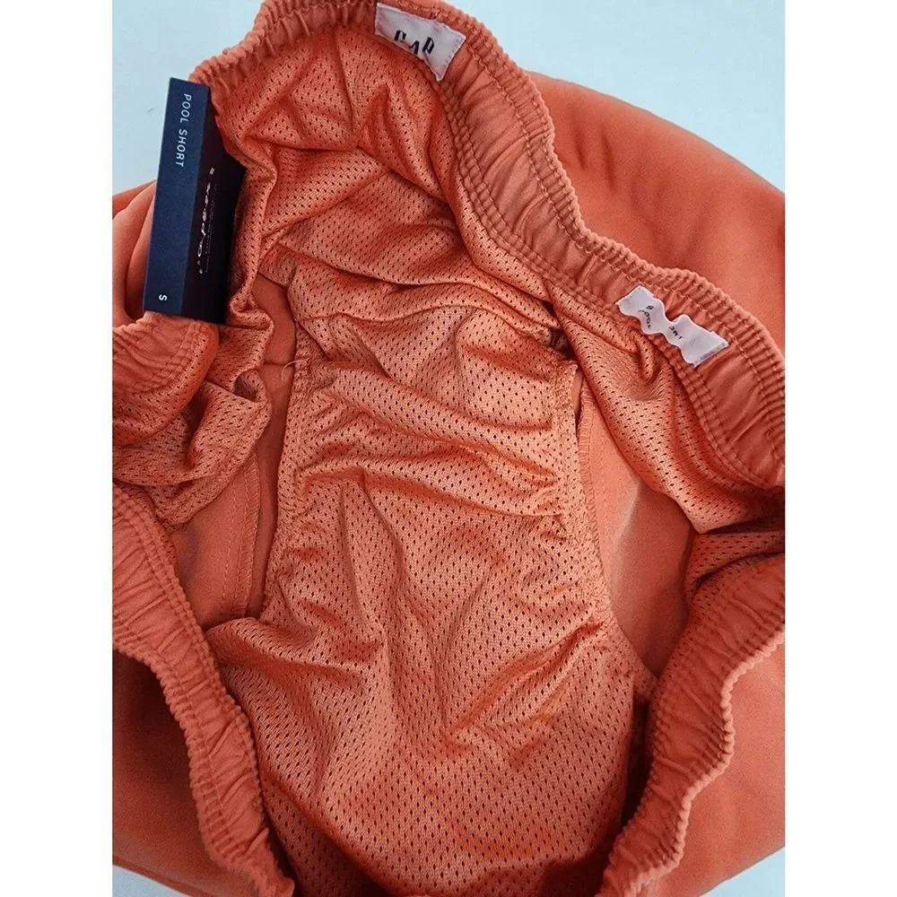 Gap Swim Trunks Men's Small‎ Orange Pool Shorts Lined NWT